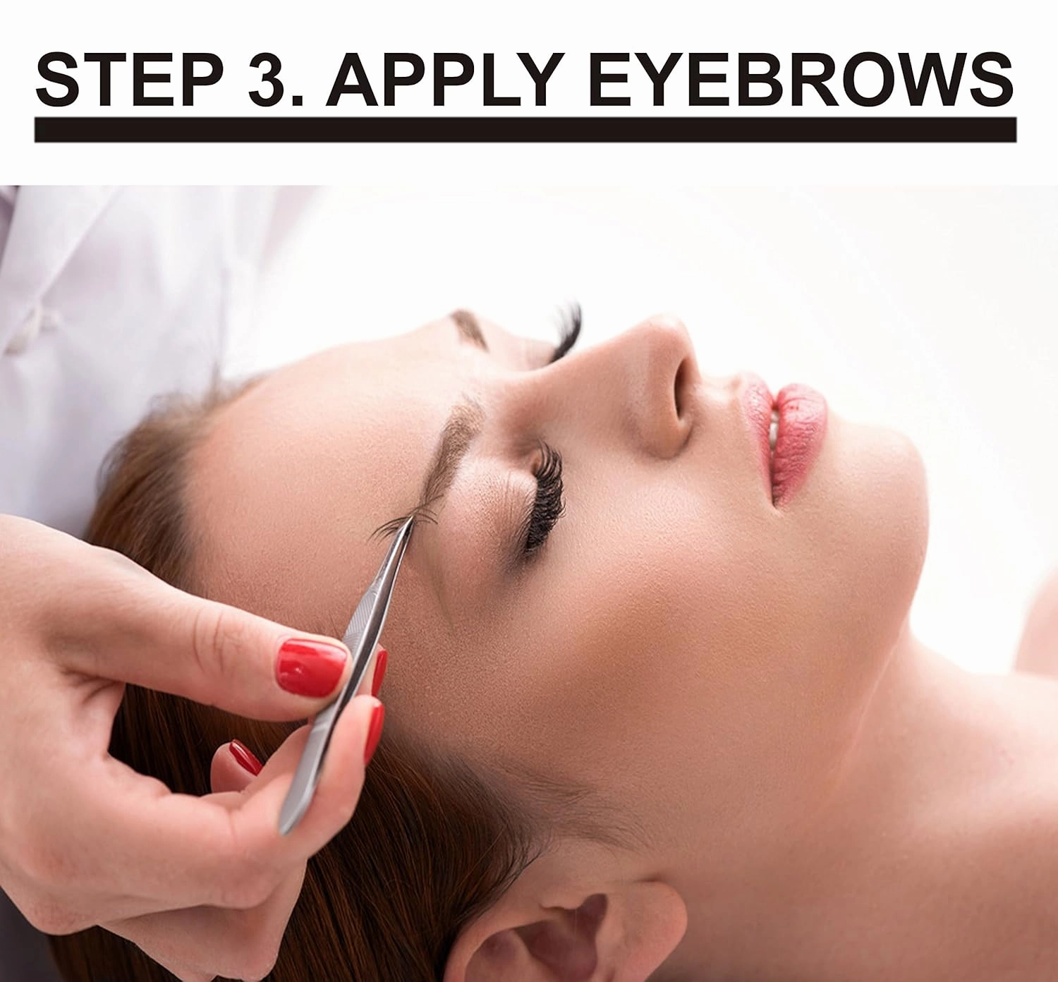Lash Eyebrow Extensions Kit with 1 x Trays of Mink False Eyebrows in Brown Comes on Mixed Length Trays 5-8 Mm Mix, Eyebrow Glue Clear & Extension Tweezers (Brown, Black Tweezer)