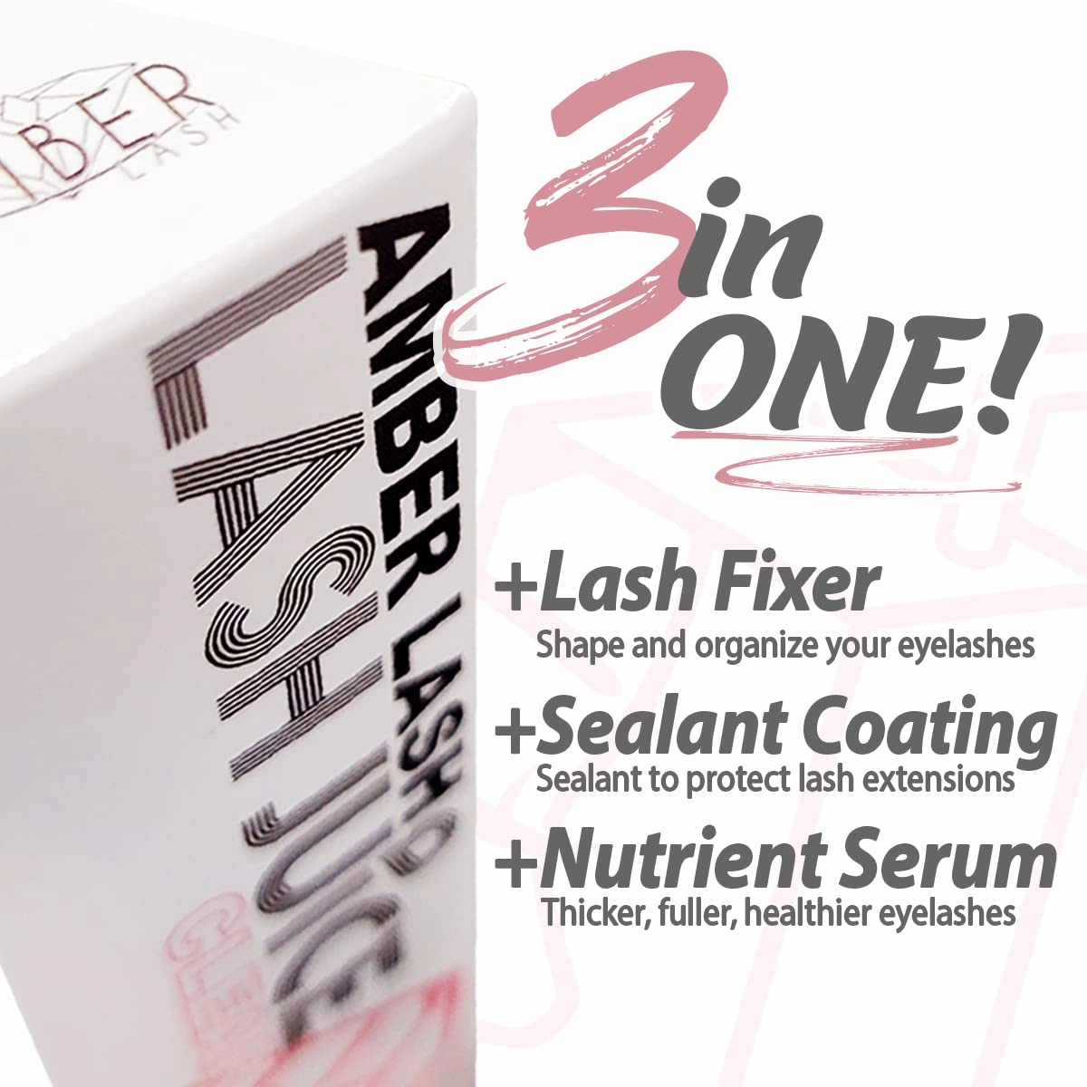 Lash Juice by Amber Lash, 3-in-1 Coating Essence and sealant for Eyelashes with Extensions and or Lift Perm, Protect and Nourish to Promote Healthy Eyelash 15ml / 0.51 fl oz (Clear)