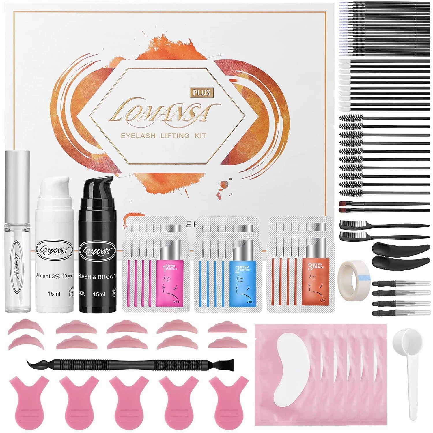 Lash Lift and Black Kit, Instant Fuller Eyelash Lift Brow Lamination Kit with Black Colors, Fast Quick Lifting and Voluminous Coloring, Achieve Salon-Quality Results