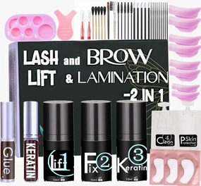 Lash Lift Brow Lamination Kit, Rapid Eyelash and Eyebrow Lifting, DIY Perming Lashes at Home Or Salon Usage Be Eye Voluminous for 6 Weeks About 15 Applications