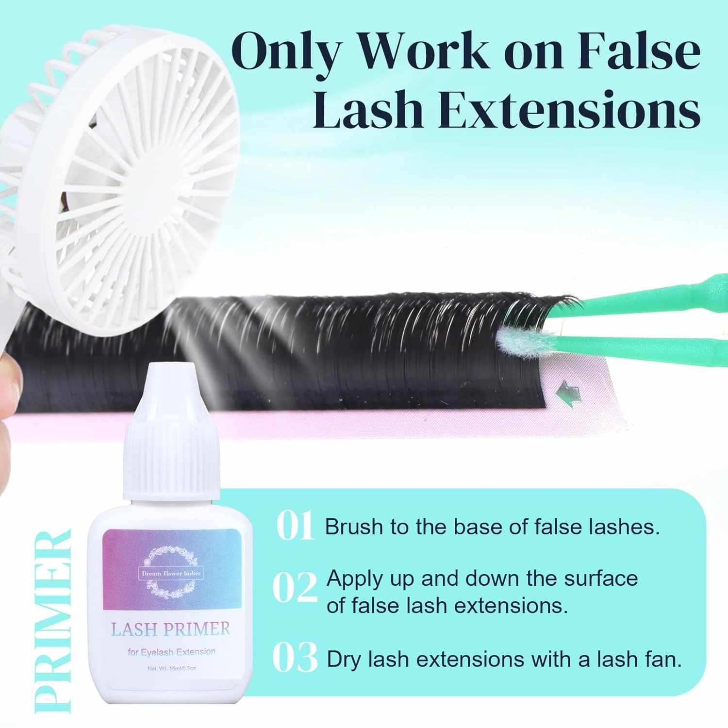Lash Primer and Bonder Kit for Eyelash Extensions 15 15ml Super Bonder Glue Accelerator Increase Adhesive Bonding Power Eyelash Primer Pretreatment for Semi Permanent Lash Extensions-Blue