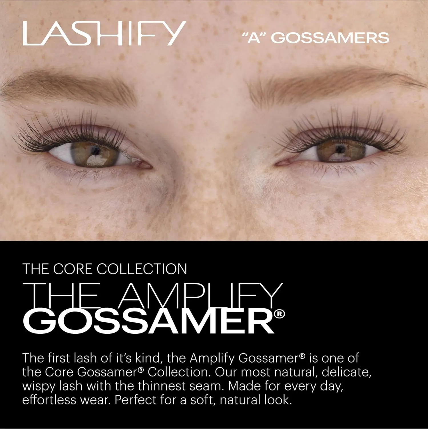 Lashify Amplify 10mm Gossamer DIY Eyelash Extensions Refill, Black, Easy False Eyelashes for a Natural Look
