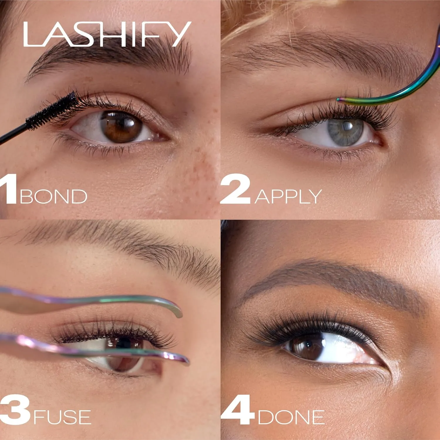 Lashify Amplify 10mm Gossamer DIY Eyelash Extensions Refill, Black, Easy False Eyelashes for a Natural Look