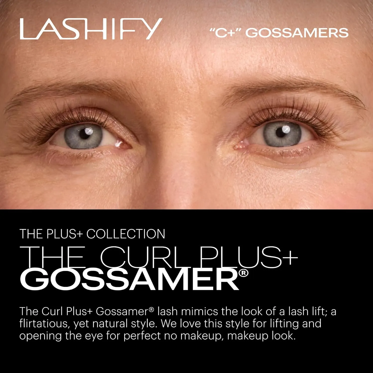 Lashify Curl Plus  8mm Gossamer Eyelash Extensions Refill in Ash, Easy DIY False Lashes for the Most Delicate, Natural and Long Lasting Look