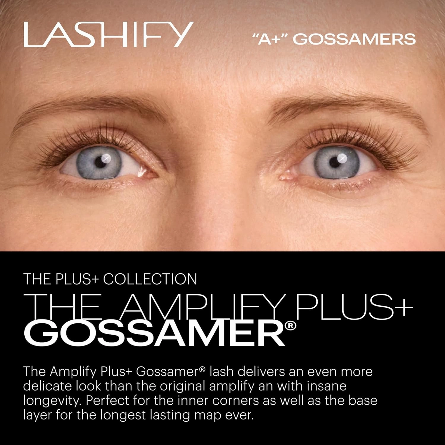Lashify Amplify Plus  12mm Eyelash Extensions Refill in Ash Color, Easy DIY False Lashes for the Most Delicate, Natural and Long Lasting Look