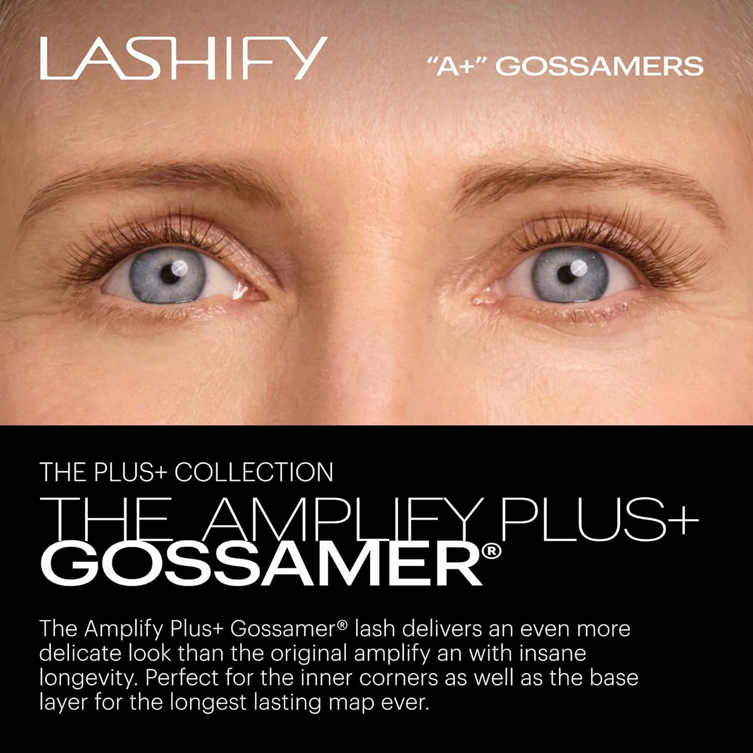 Lashify Amplify Plus  14mm Eyelash Extensions Refill in Ash Color, Easy DIY False Lashes for the Most Delicate, Natural and Long Lasting Look