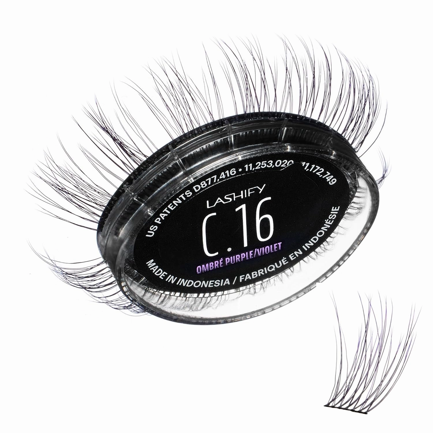 Lashify Curl 16mm Gossamer Eyelash Extensions Refill in Ombre Purple, Easy DIY False Lashes for a Natural Look