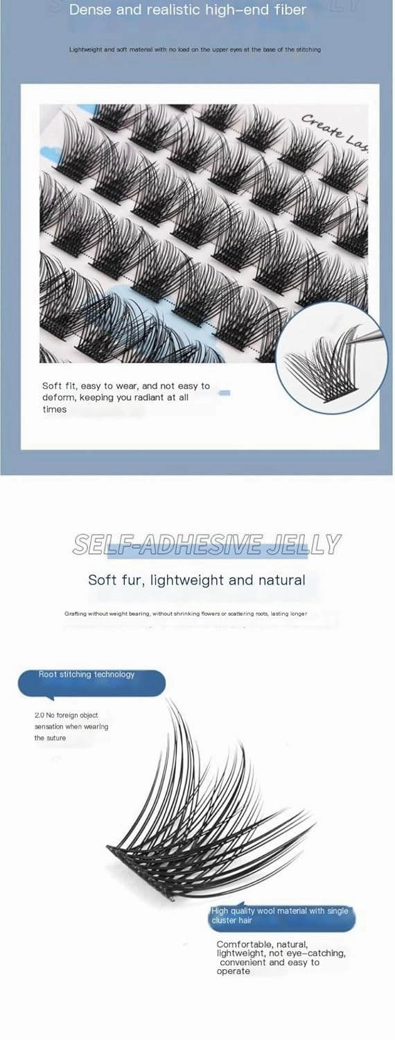 laubess cluster lashes 72PCS 10-16mm D Curl Reusable Super Soft Single Cluster Eyelash, DIY Eyelash Extension Supplies, Natural Thickness (Color : Black, Size : 8-16mm Mix)