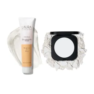 LAURA GELLER NEW YORK Matte Prime   Set Duo: Spackle Super-Size Skin Perfecting Makeup Primer, Brighten-n-Blur & Matte Maker Advanced Transulent Oil Blotting Powder