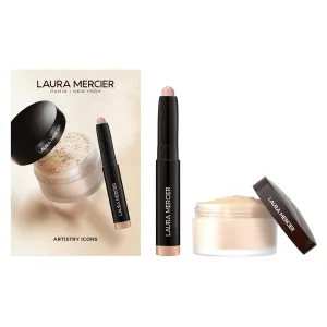 Laura Mercier Translucent Loose Setting Powder, 24HR Shine Control, Soft Matte Finish, Long Lasting Wear, Best for Normal to Oily Skin, 4 Shades for Virtually All Skin Tones, Artistry Icons Set