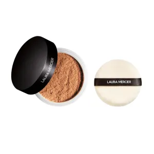 Laura Mercier Translucent Loose Setting Powder in Shade Medium Deep: 24 HR Shine Control, Soft Matte Finish, Best for Normal to Oily Skin, For Medium-Deep to Deep Skin Tones   Velour Puff Bundle