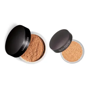 Laura Mercier Translucent Loose Setting Powder in Shade Medium Deep and Secret Brightening Powder for Under Eyes Shade 2 Bundle