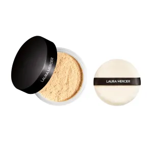Laura Mercier Translucent Loose Setting Powder in Shade Translucent Honey: 24 HR Shine Control, Soft Matte Finish, Best for Normal to Oily Skin, For Medium Skin Tones   Velour Puff Bundle