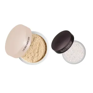 Laura Mercier Translucent Loose Talc-Free Setting Powder Ultra-Blur in Shade Translucent and Secret Brightening Powder for Under Eyes Shade 1 Bundle