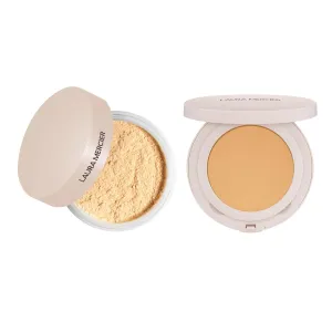 Laura Mercier Translucent Talc-Free Ultra-Blur Loose Setting Powder and Waterproof Pressed Powder Bundle, Shade Translucent Honey