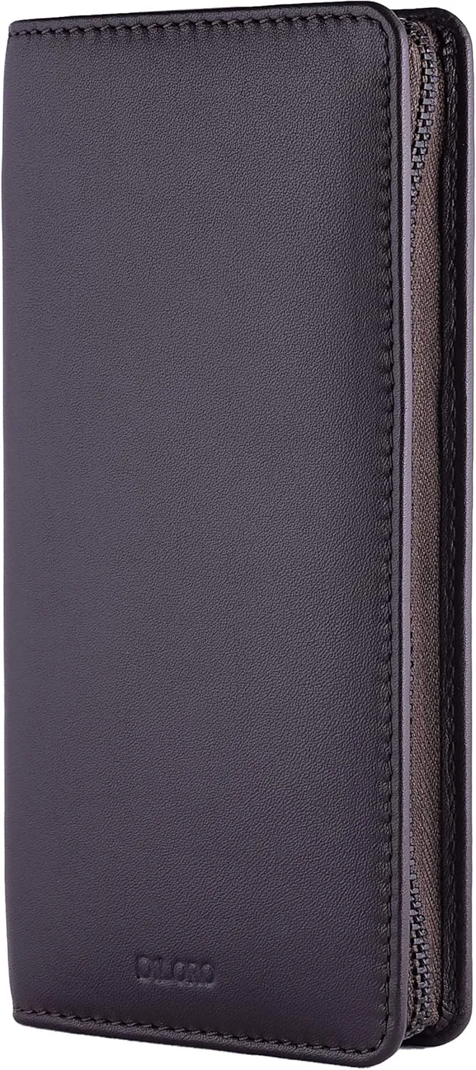 Leather Zippered Triple or Quad Pen Case Pencil Pouch Holder for Three or Four Fountain Ballpoint Rollerball Pens or Glasses (Nappa Brown)