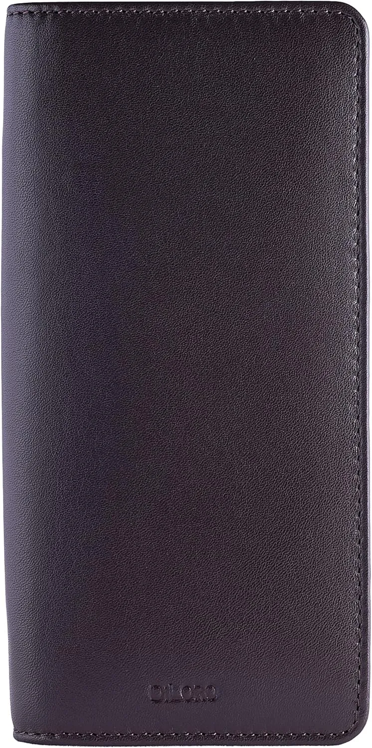 Leather Zippered Triple or Quad Pen Case Pencil Pouch Holder for Three or Four Fountain Ballpoint Rollerball Pens or Glasses (Nappa Brown)