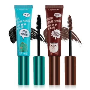Lengthening Mascara 2-Pack Set - Smudge-Proof & Water-Resistant, Natural Curling Effect, Black & Brown Volumizing, Lengthening, Defining, Curling, Multiplying, Buildable Formula, 2 Count