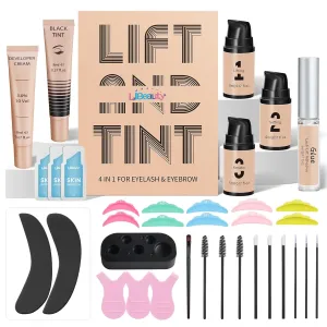 Libeauty Lash Lift and Color Kit Brow Lamination Kit with Black Color Quick Lifting Perming & Voluminous Coloring with Complete Tools DIY Eyelash Perm Use at Home & Salon Supplies