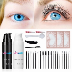 Libeauty Lash Color Kit - Natural Black Eyelash & Brow Coloring, Salon Quality Airless Pump Bottle with Instructions, Lasts 4 Weeks (15 ml)