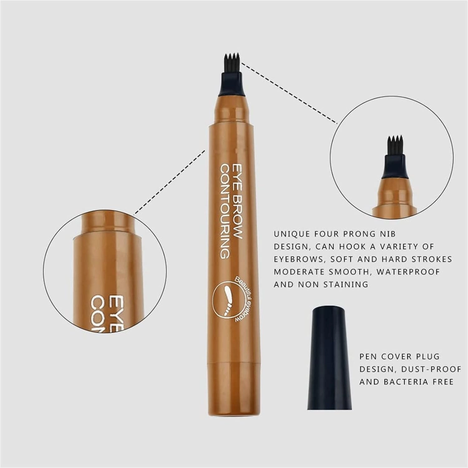 Lightsbetter Waterproof Brow Pen, Lightbetter Eyebrow Pen, Microblading Eyebrow Pencil Lightsbetter, Natural Eyebrow Pen Lightsbetter, Microblading Eyebrow Pen 4 Fork Tip Tattoo Pencil (0-2a)