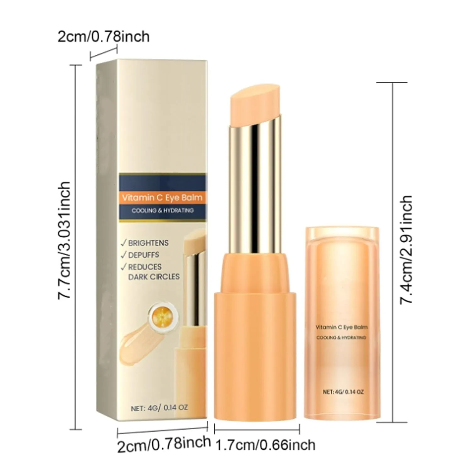 Likwispect Eye Balm, Eye Balm with Vitamin C Brightens and Reduces Puffiness, Revive and Glow EyeBalm Stick, Hydrating, Improve Dark Circles (2PCS)