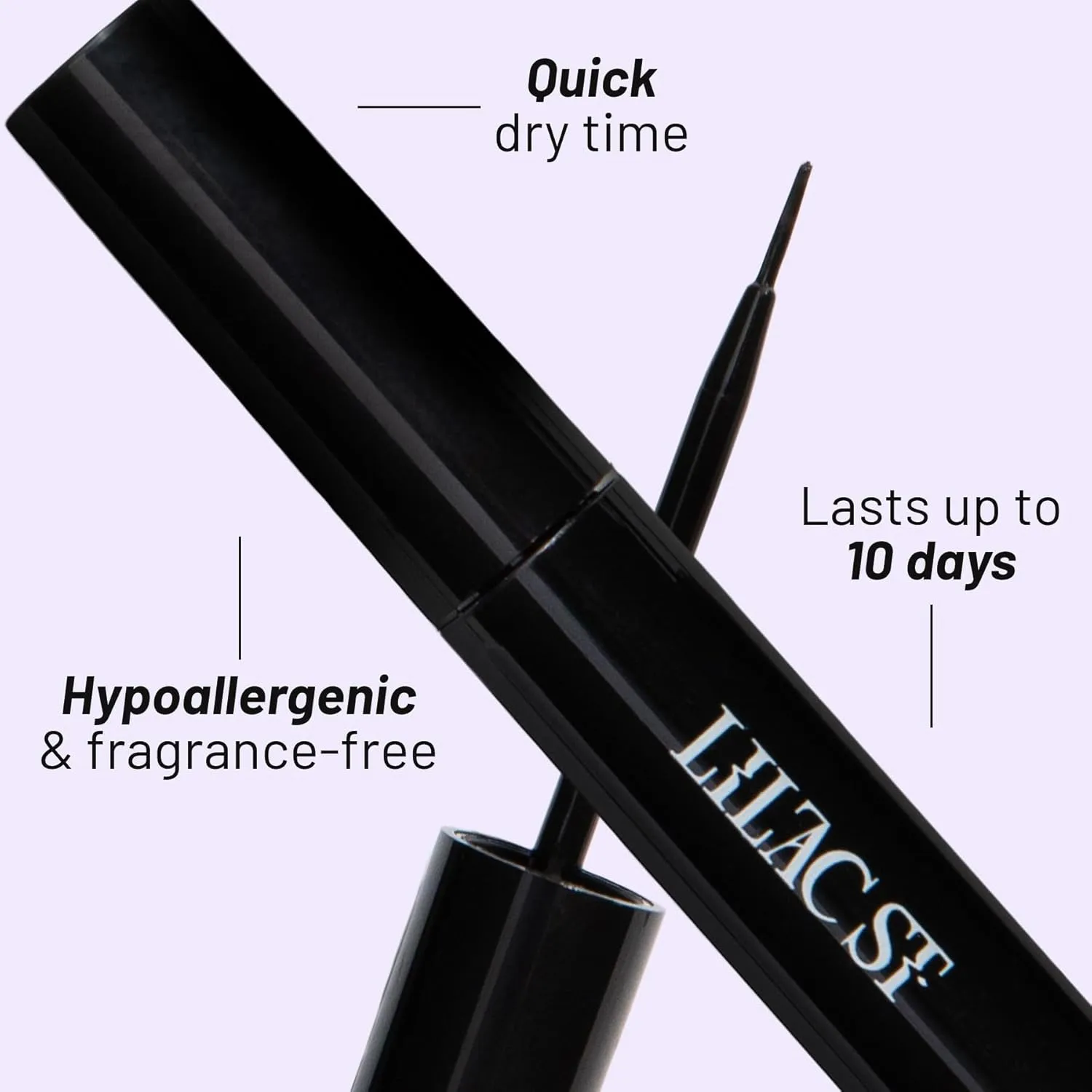 Lilac St - Lock-It-Bond (Black) - Beginner Lash Cluster Glue - Precise Brush Tip Applicator - Strong Hold & Easy Removal - Waterproof - Sensitive Eyes Safe - Cruelty Free, Vegan, Women Founded