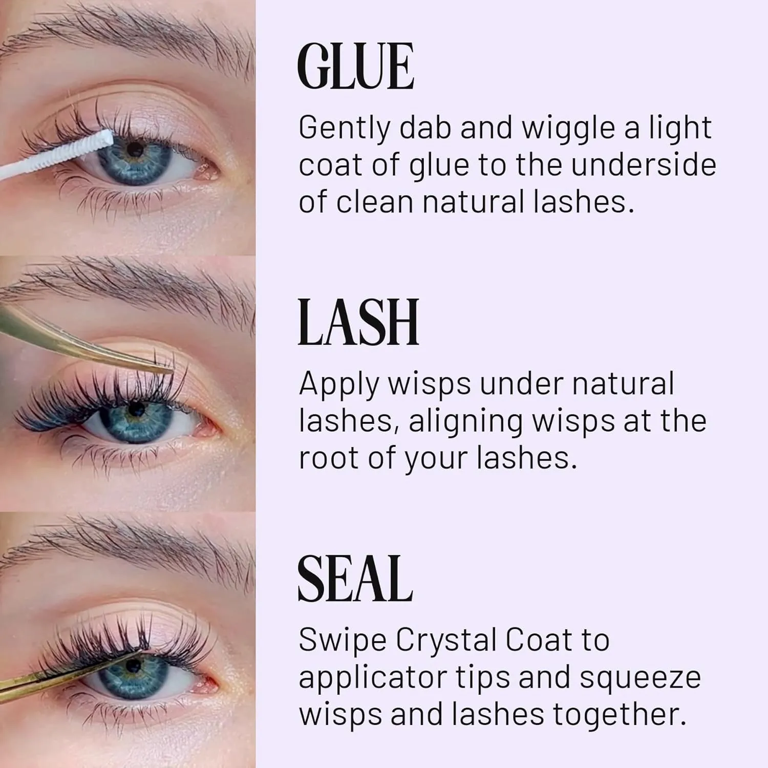 Lilac St - Volume Dramatic Faux Eyelash Clusters (12mm, 3 Pack) - Dense & Distinctive Look - DIY Lash Extension Wisps - Lightweight & Lifelike - Lasts 10 Days - Silk - Cruelty Free, Vegan - 30 Lashes