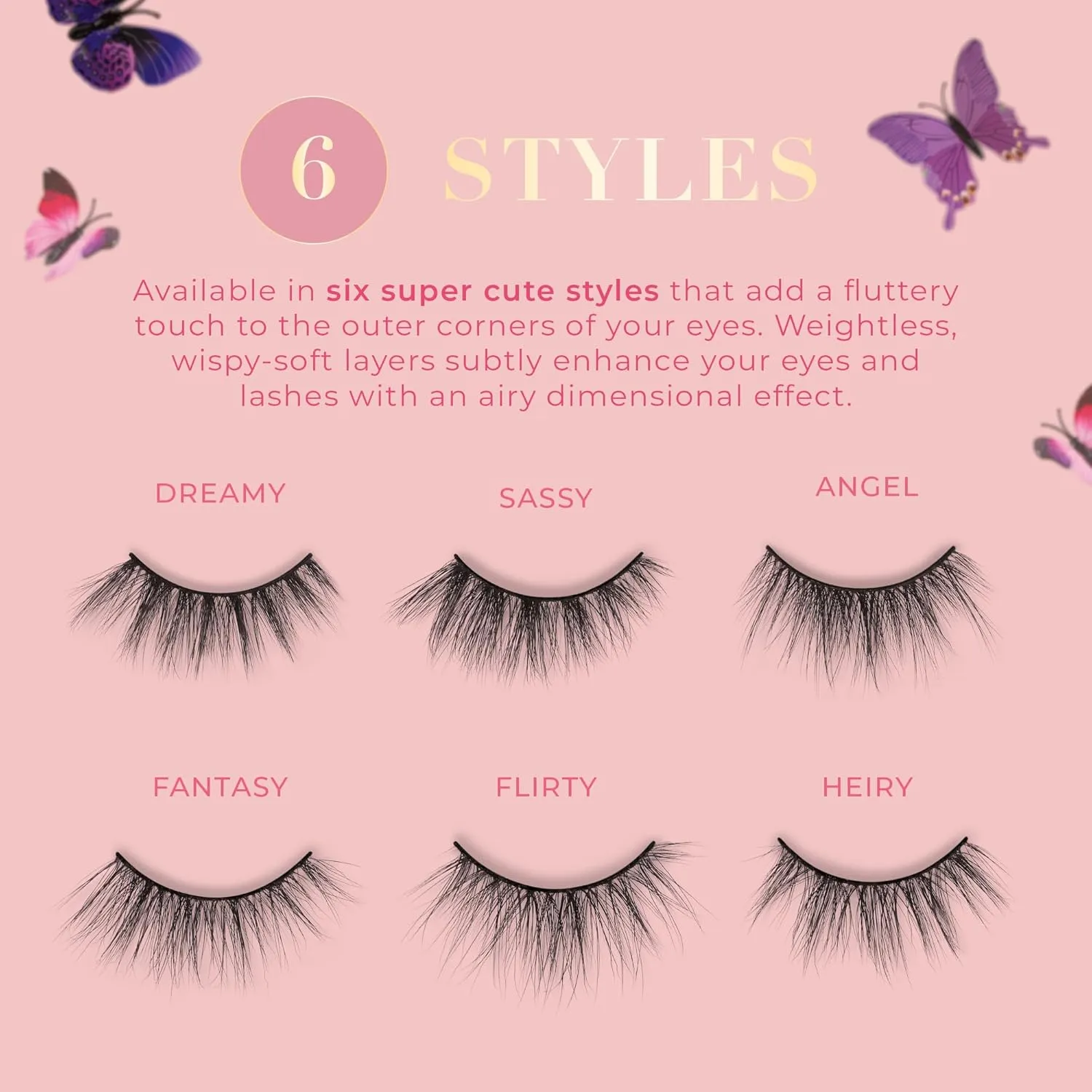 Lilly Lashes Butterfl'eyes Faux Mink Lashes, Half Lashes Natural Look & Feel, False & Reusable Eyelashes 20x, No Trimming   Easy to Apply, Round Style, Lash Glue not Included, 13mm (Sassy)