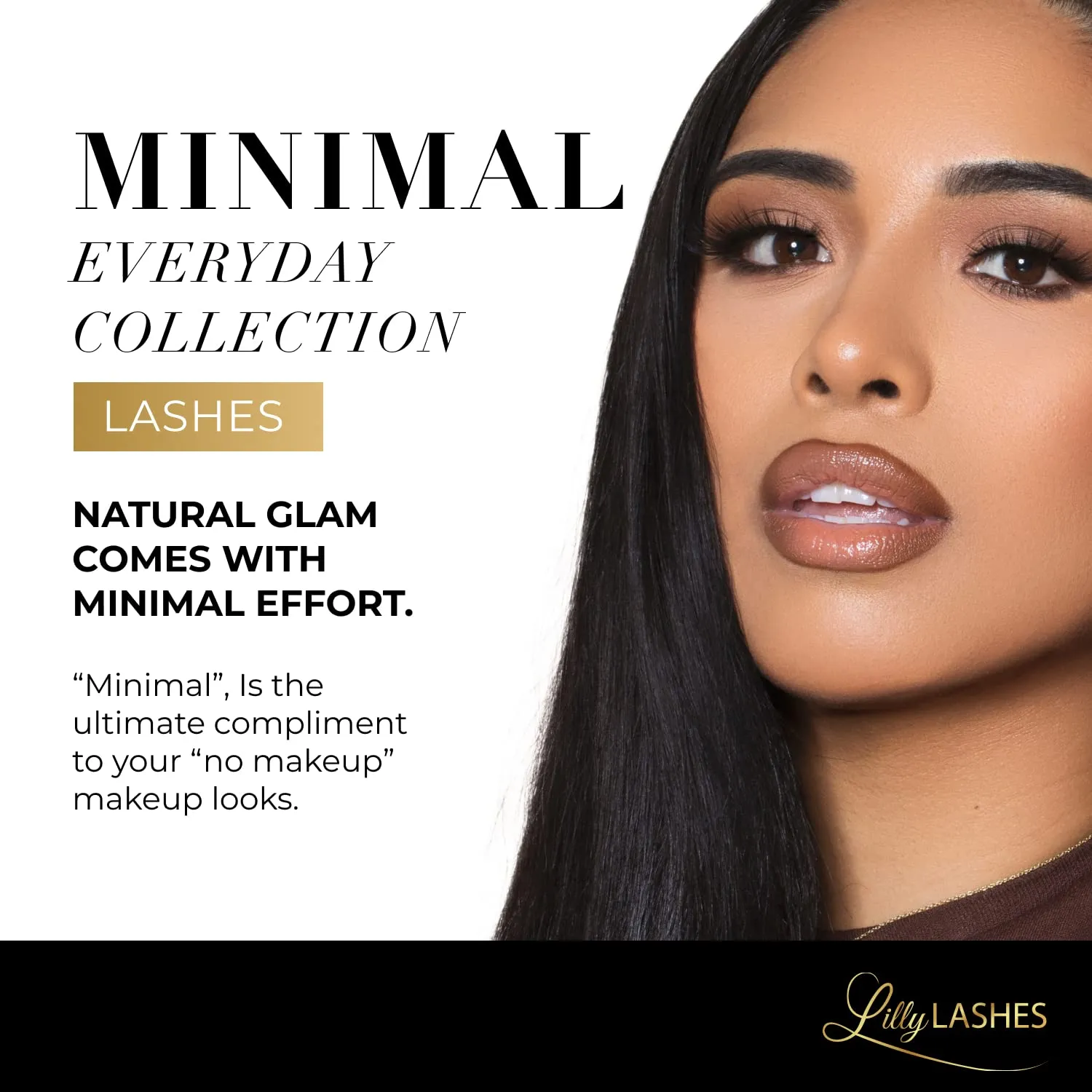 Lilly Lashes Everyday Minimal Natural Lashes, Faux Mink Natural Eyelashes, False Eyelashes Everyday Use, Individual Lashes Reusable up to 20x, No Lash Glue Included (13mm)