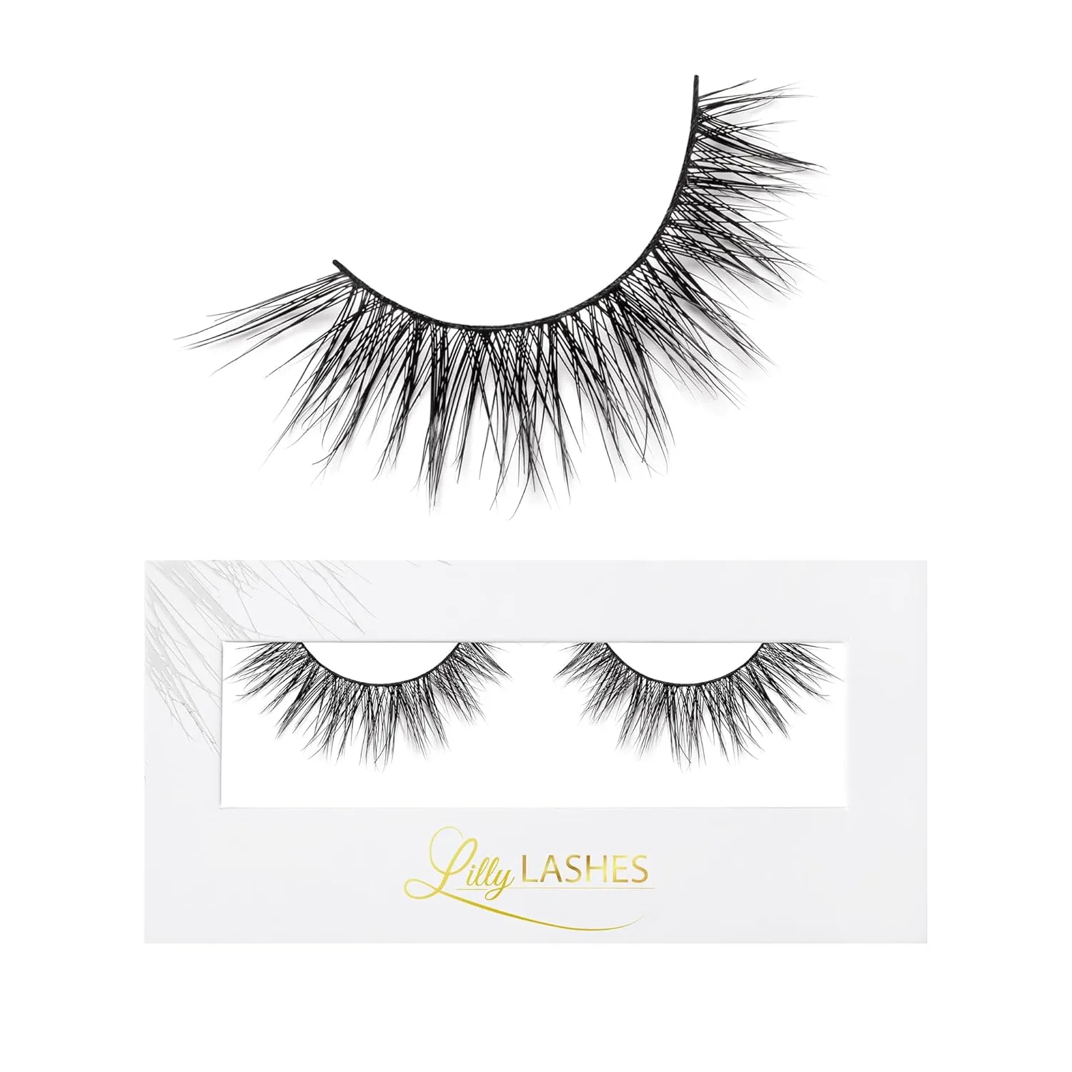 Lilly Lashes Luxe in Lite Mink Lashes, Natural Looking & Wispy Mink Lashes, False Eyelashes, Fake Lashes 13mm length, Reusable Up to 15 Wears