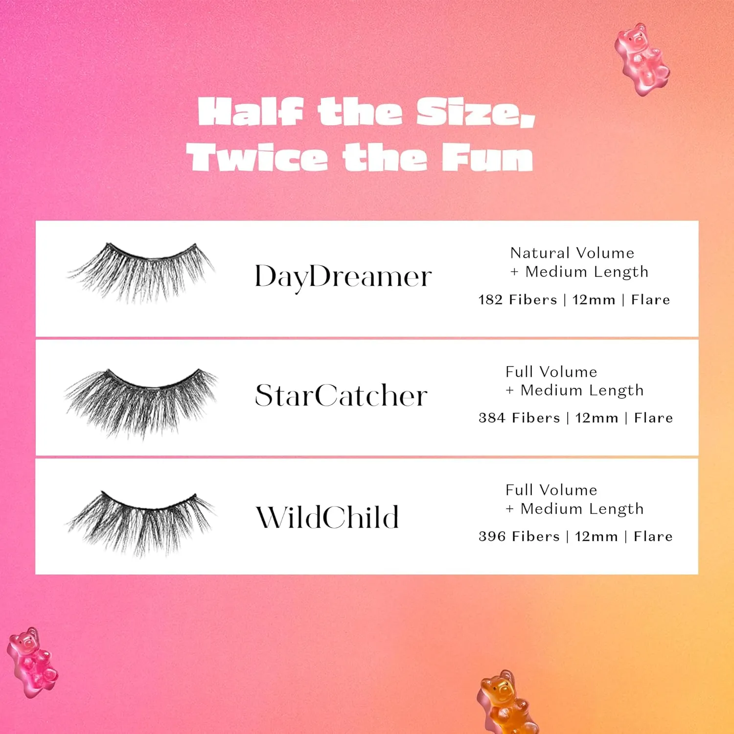 Lilly Lashes Self Adhesive Eyelashes (Half Lashes), No Lash Glue Needed, Body Heat Activated Press on Lashes, Reusable Self Adhesive Eyelashes Up to 5x, Easy to Apply & Remove (DayDreamer)