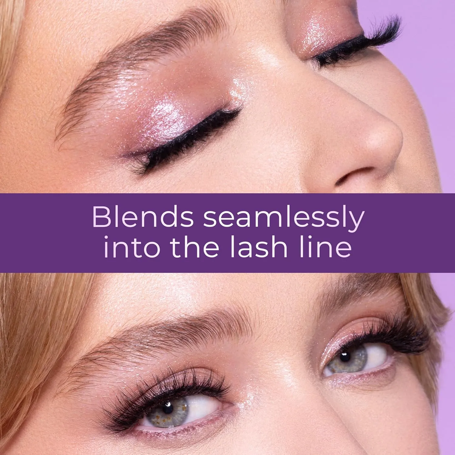 Lilly Lashes Sheer Band, False Eyelashes w/Invisible Band Lashes, Mink Lashes   Volume, Flare Mink Eyelashes, Clear Band Lashes, Reusable Eyelashes 20x, Lash Glue not Included, 15mm (Flirtatious)