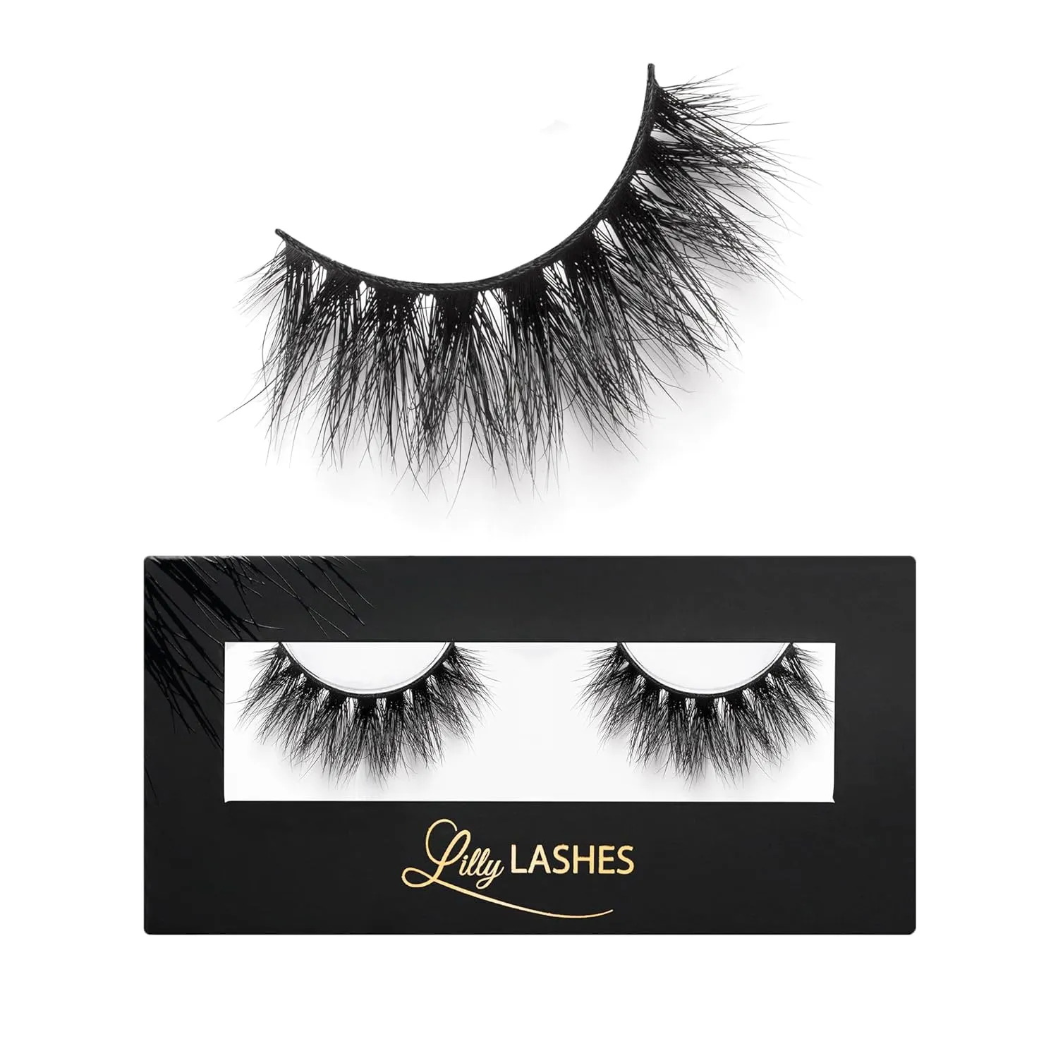 Lilly Lashes So Extra Mykonos 3D Mink Lashes, Mink Eyelashes, The Original Lilly Lash For Wispy & Natural Look, Reusable Eyelashes up to 25x, Fluffy Lashes, Strip Lashes, Lash Glue not Included
