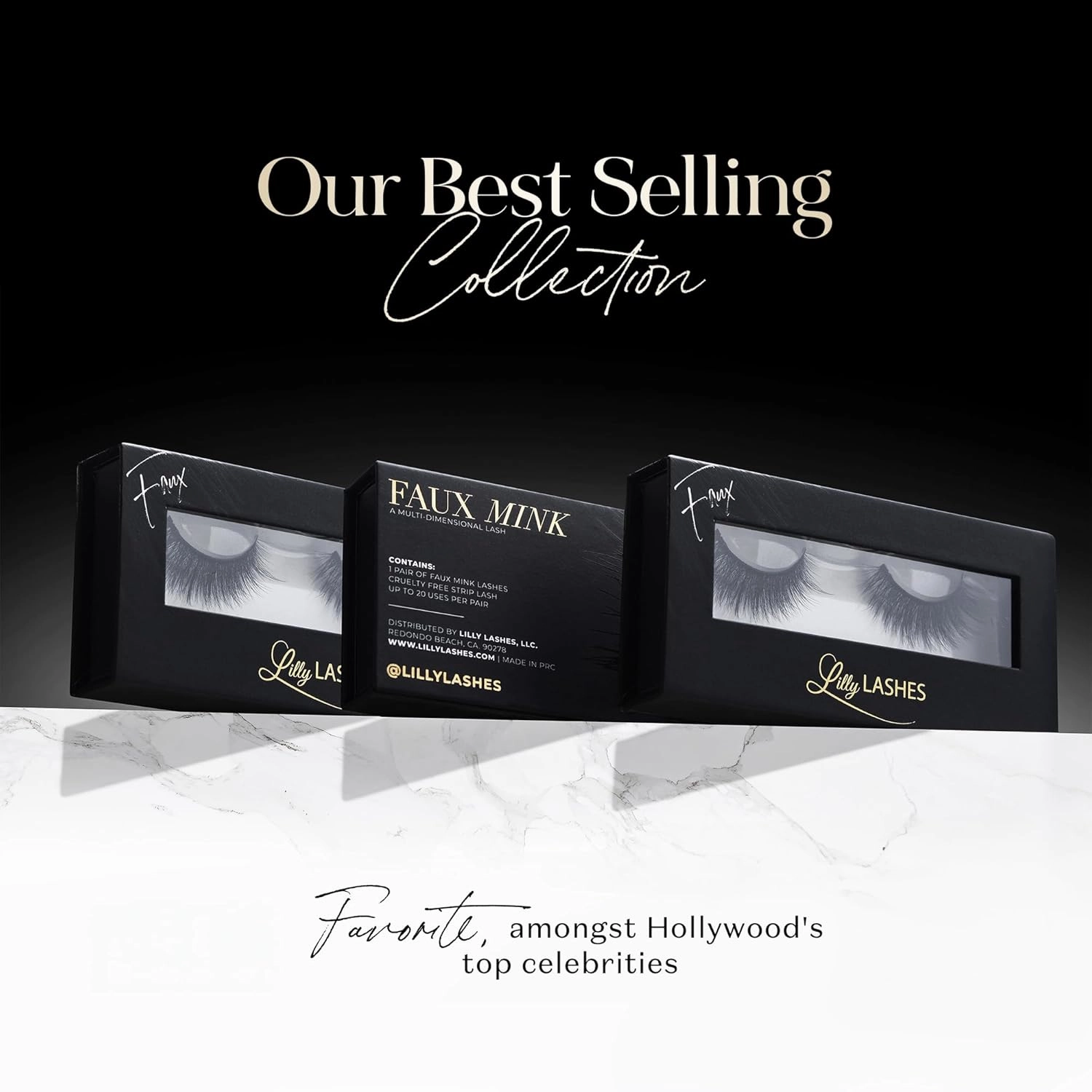 Lilly Lashes 3D Mykonos Faux Mink Strip Eyelashes, False Eyelashes Dramatic Look, Reusable False Lashes, Fake Lashes Pack, Lash Strips with Luxury Silk Like Fibers, No Lash Glue Included