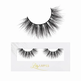 Lilly Lashes Miami Lite, Natural Looking Lashes Mink, Mink Lashes, False Eyelashes, Fluffy & Strip Lashes, Round Shaped and Fluttery, Fake Eyelashes 15mm length, Reusable Up to 15 Wears