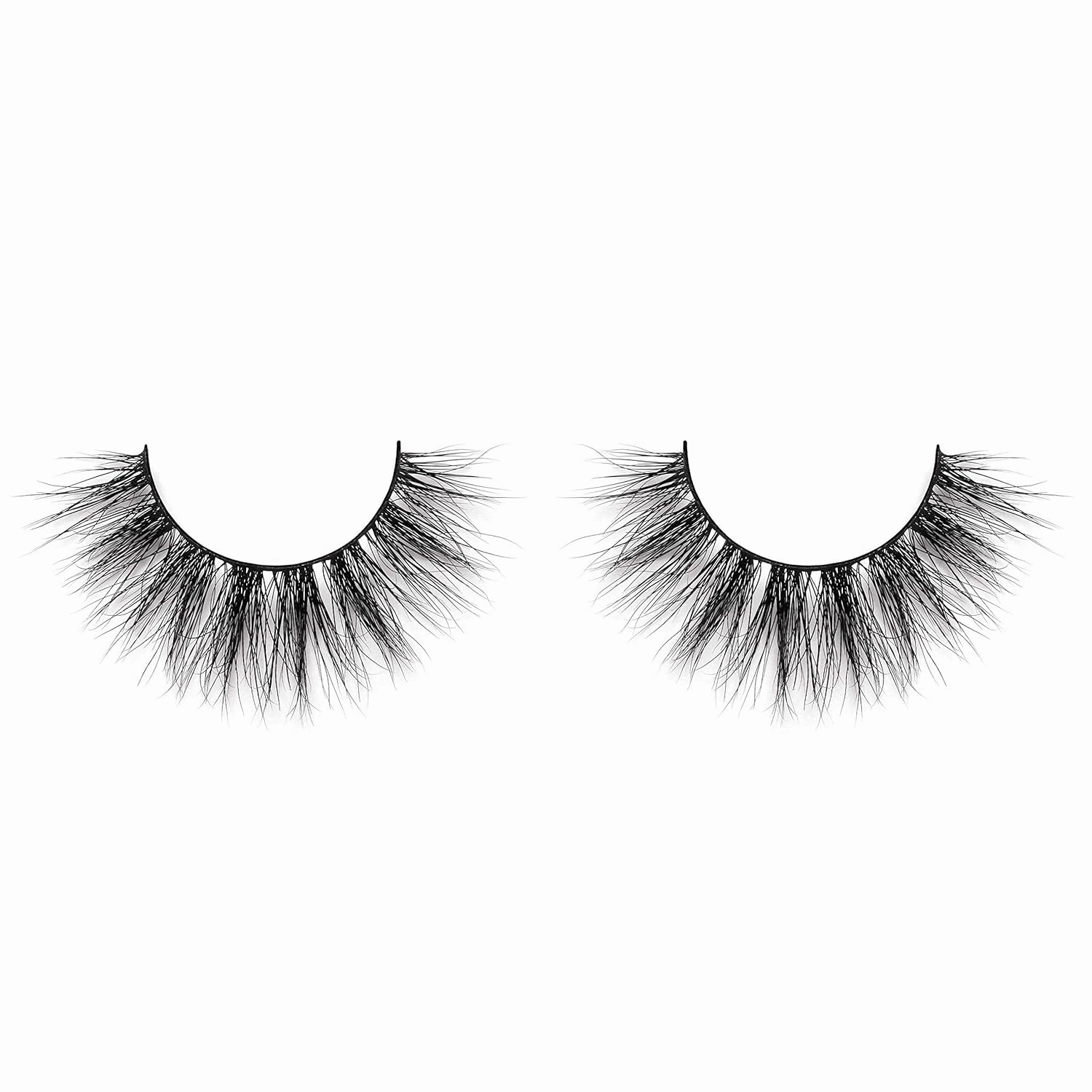 Lilly Lashes Miami Lite, Natural Looking Lashes Mink, Mink Lashes, False Eyelashes, Fluffy & Strip Lashes, Round Shaped and Fluttery, Fake Eyelashes 15mm length, Reusable Up to 15 Wears
