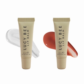 Lip Balm & Gloss Duo, Hydrating Lip Balm, Mango & Shea Butter, Vegan & Cruelty-Free, Shades ROSEWOOD HAZE & BARE (Clear), 0.4 fl oz