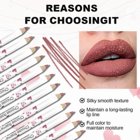 Lip Liner Pencils, 12 Pie12-Piece Nude Lip Liner Set - Long-lasting Matte, Smooth, Lip Liners for Precise Lip Contouringce Set, Assorted Pink and Brown Shades
