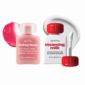 Lip Potion Balmy Rose No.9 Fresh Rose   Steaming Milk | Soft Glow Tint & Primer Set