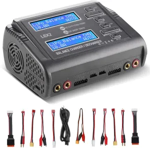 LiPo Battery Charger Fast Balance Battery Chargers Discharger for 1S-6S LiPo Li-ion Life LiHV 1S-15S NiCd NiMH PB Smart Batteries RC Car RC Drone (Blue)