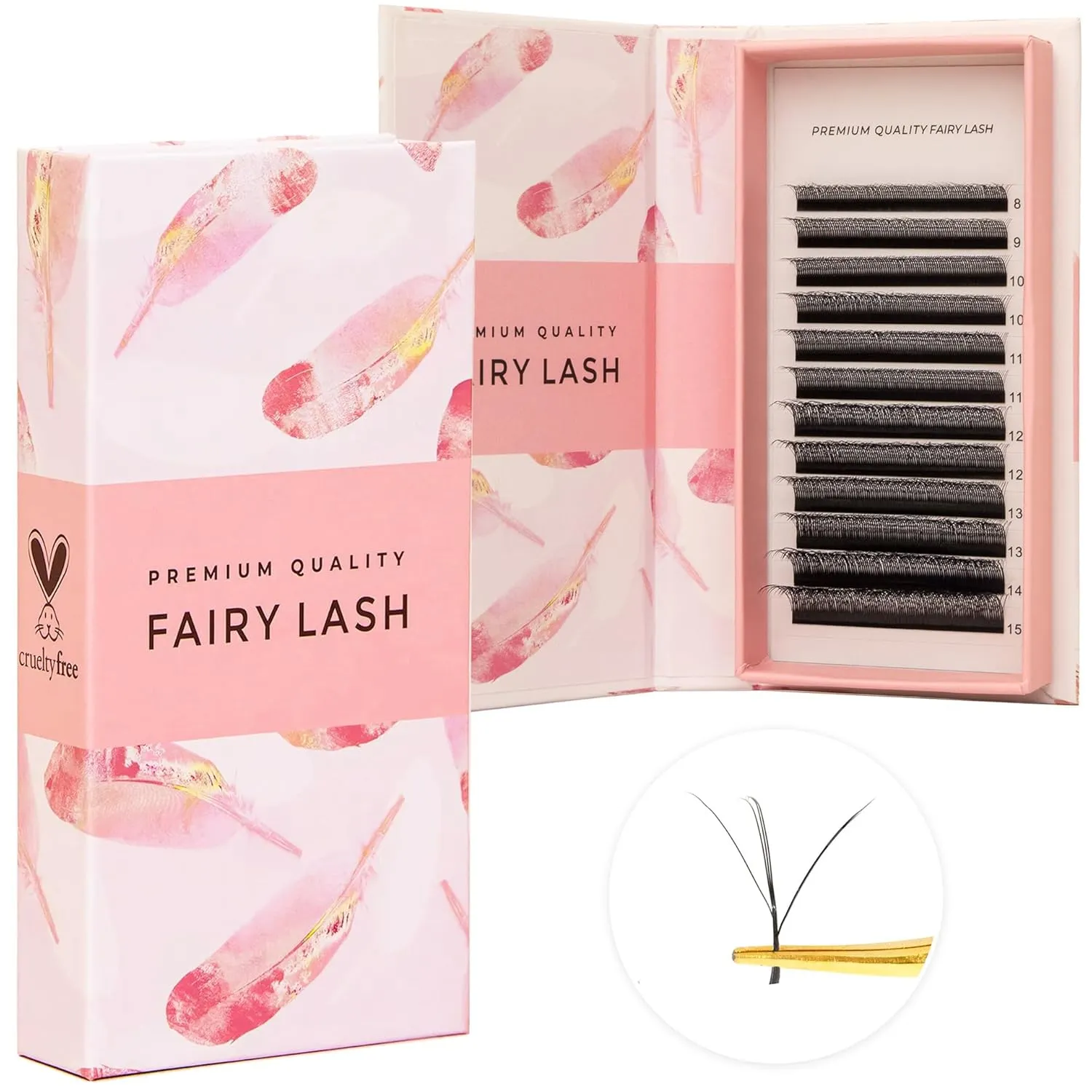 LLBA Fairy Volume Lash Extensions 3D - 0.07mm Thickness | C CC D Curl | 8-15mm Length Mixed Tray | Premium Matte Black Individual Eyelashes Tray, Professional Supplies Use (D, 12mm)