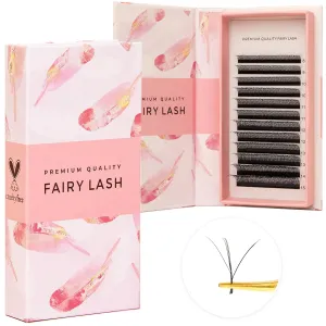 LLBA Fairy Volume Lash Extensions 3D - 0.07mm Thickness | C CC D Curl | 8-15mm Length Mixed Tray | Premium Matte Black Individual Eyelashes Tray, Professional Supplies Use (D, 12mm)