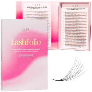 LLBA LashFolio Narrow Promade Fans | Handmade Volume Eyelashes | Multi Selections 5D~10D | C CC D Curl | Thickness 0.03~0.07mm | 8-15mm Length | Long Lasting & Easy Application (10D-0.03 C 12mm-15mm)