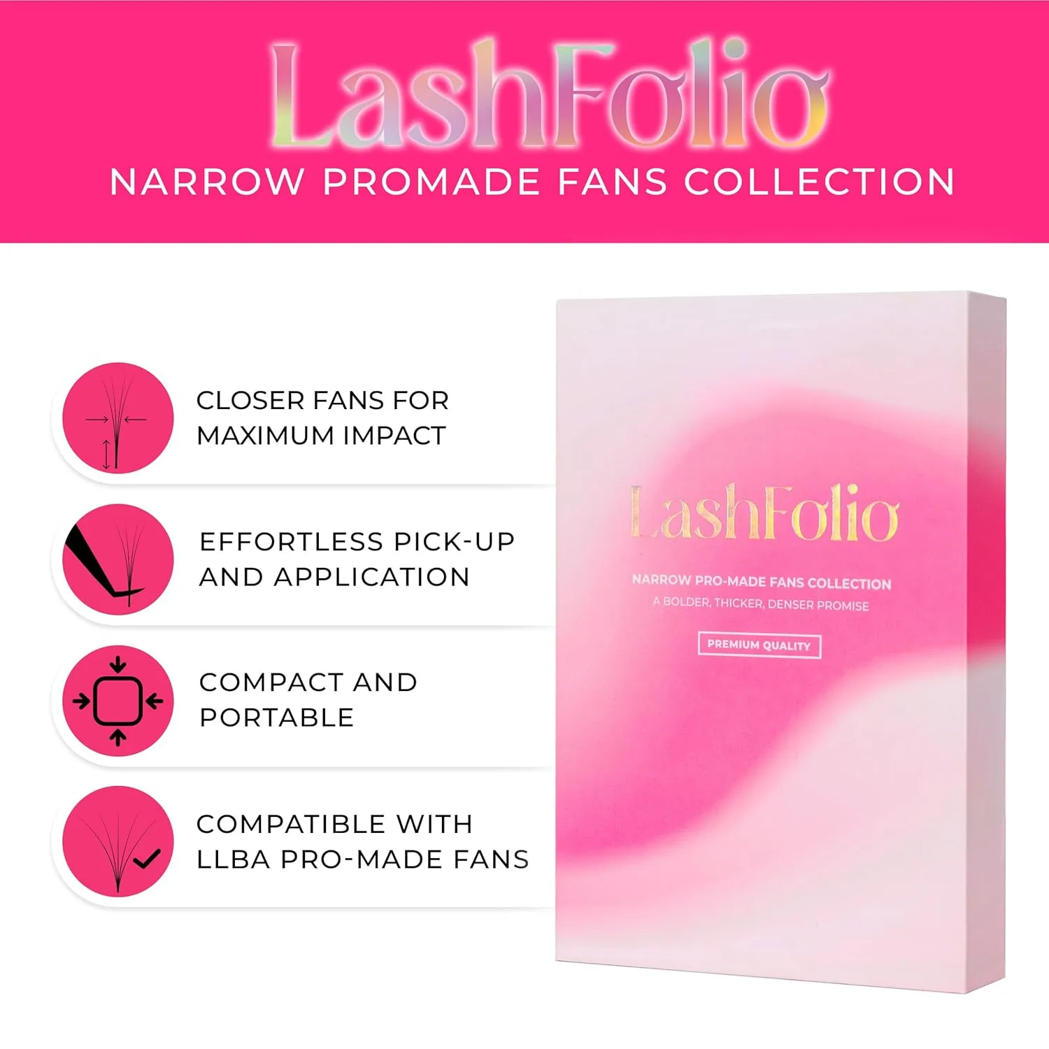 LLBA LashFolio Triple Spike Promade Fans | Handmade Volume Eyelashes | Multi Selections From 5D To 10D | C CC D Curl | 0.03~0.07 mm | 8-13mm Length | Long Lasting | Easy Application (7D-0.03 D 8-13mm)