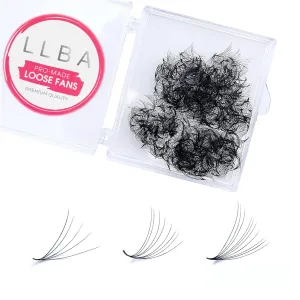 LLBA Promade Fans | Handmade Volume Eyelashes | Multi Selections From 3D To 16D | C CC D DD L M Curl | Thickness 0.03 ~ 0.1 mm | 8 - 20mm Length | Long Lasting | Easy Application (3D-0.07 D 10 mm)
