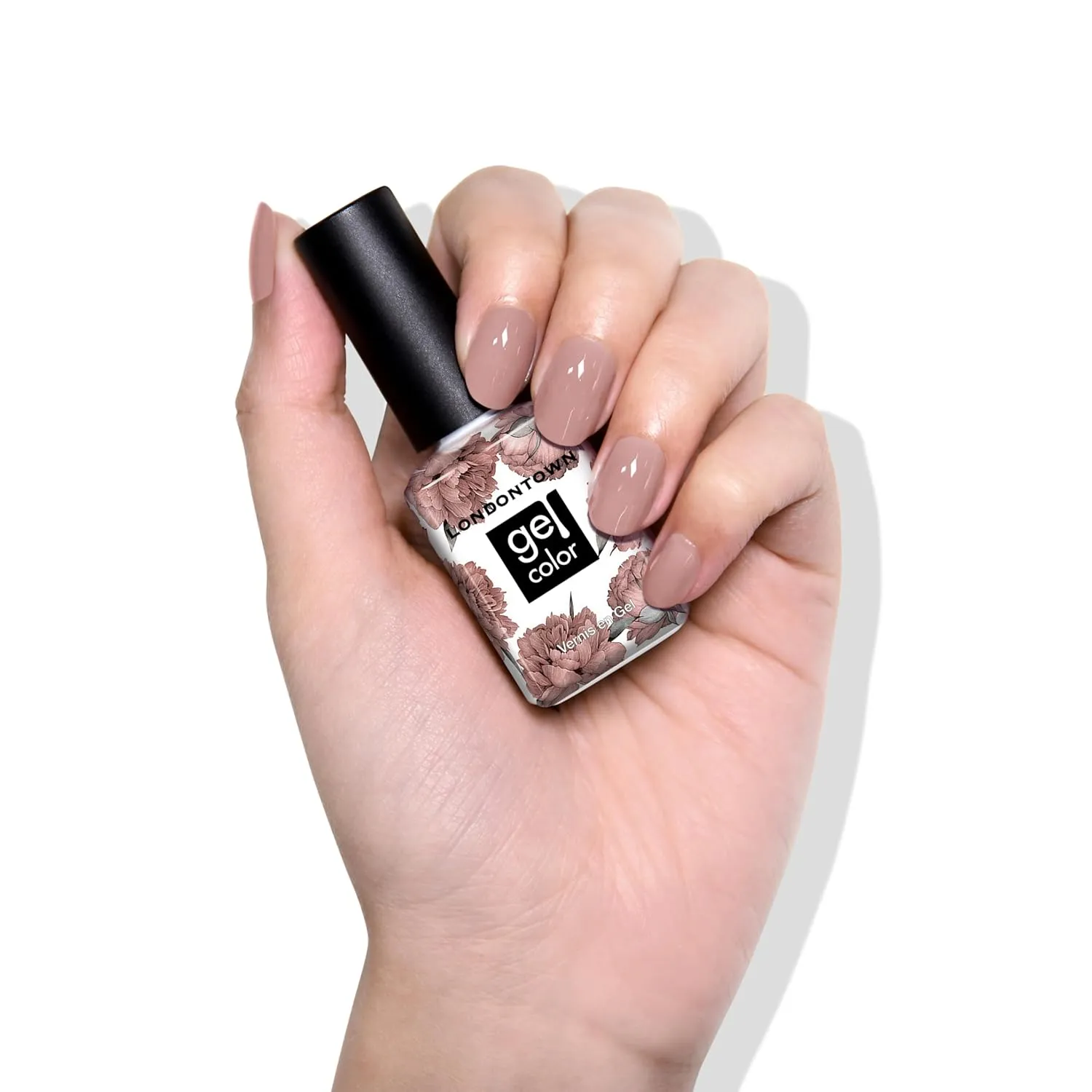 LONDONTOWN UV/LED Gel Nail Polish - Long Lasting, Chip Resistant High Shine Color - Glossy Shimmery Natural Beige Brown, 12ml/.40fl oz