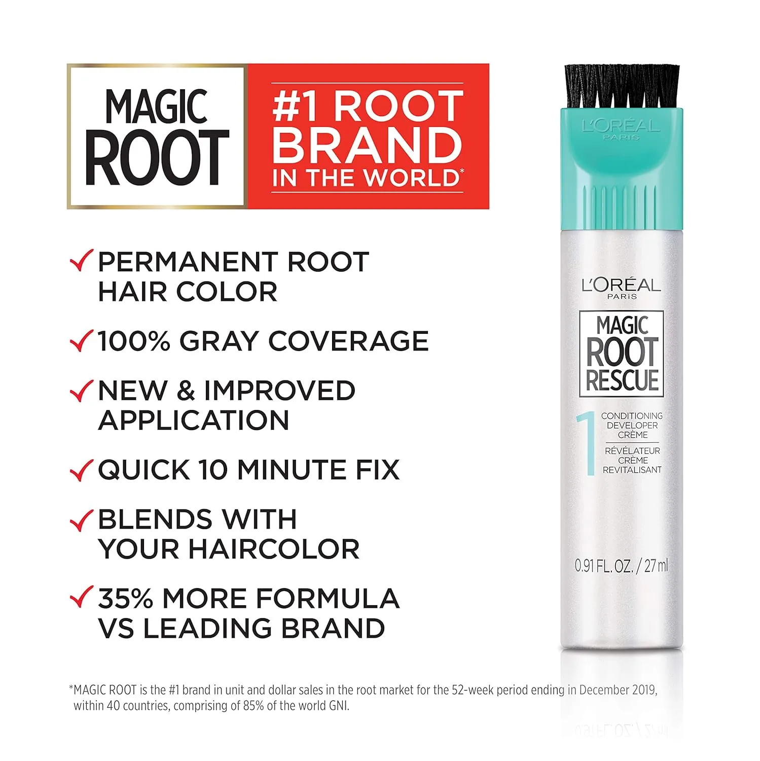 L’Oréal Paris Magic Root Permanent Hair Color, 10 Minute Hair Dye Kit to Rescue Roots with 100% Gray Hair Coverage, 5 Medium Brown, 2 Pack (Packaging May Vary)