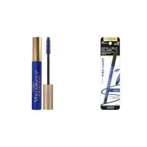 L’Oréal Paris Makeup Voluminous Original Mascara, Cobalt Blue, 0.26 Fl Oz & Infallible Pro-Last Waterproof, Up to 24HR Pencil Eyeliner, Cobalt Blue, 0.042 oz.