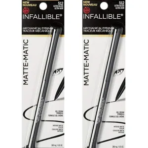 L'Oreal Paris Infallible Matte-Matic Mechanical Eyeliner, 512 Ultra Black (Pack of 2)